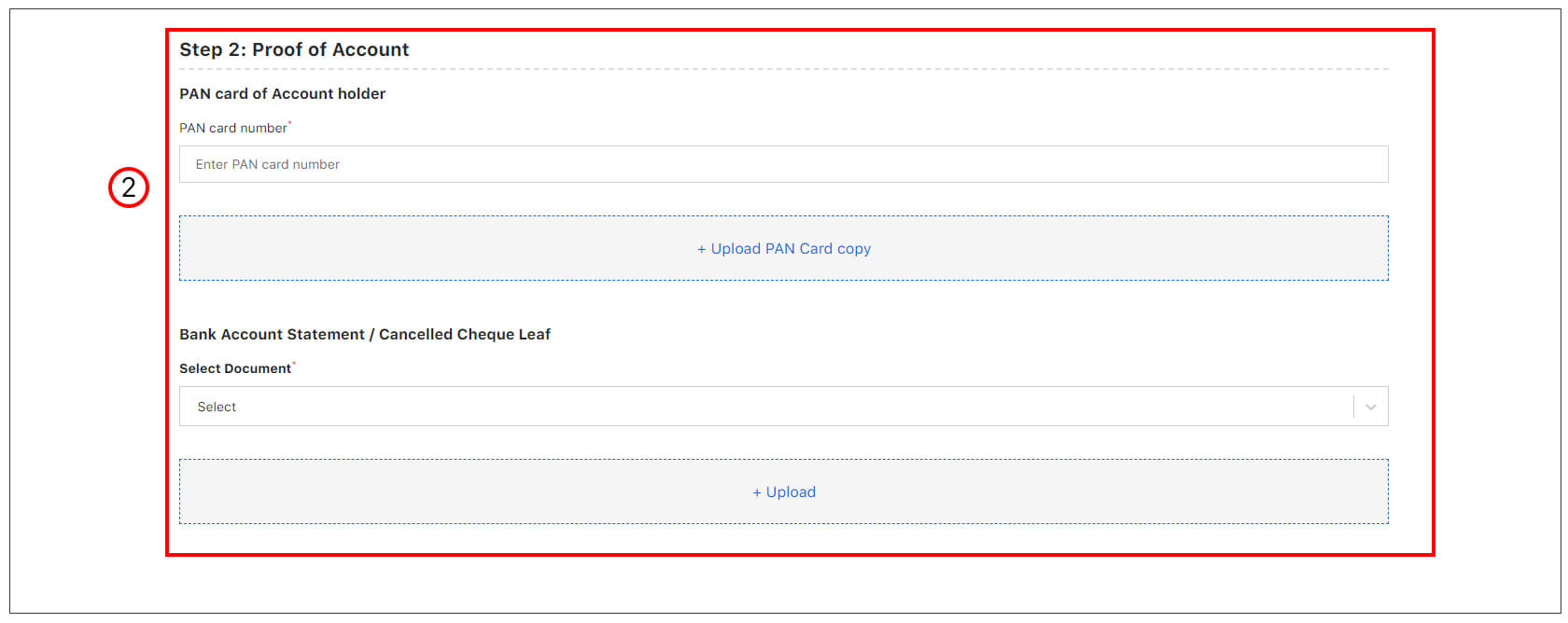 bank account add step 2